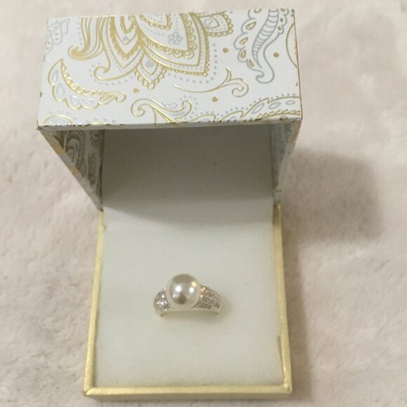 Charter Club silver tone imitation pearl & zirconium - NWT - Picture 3 of 6